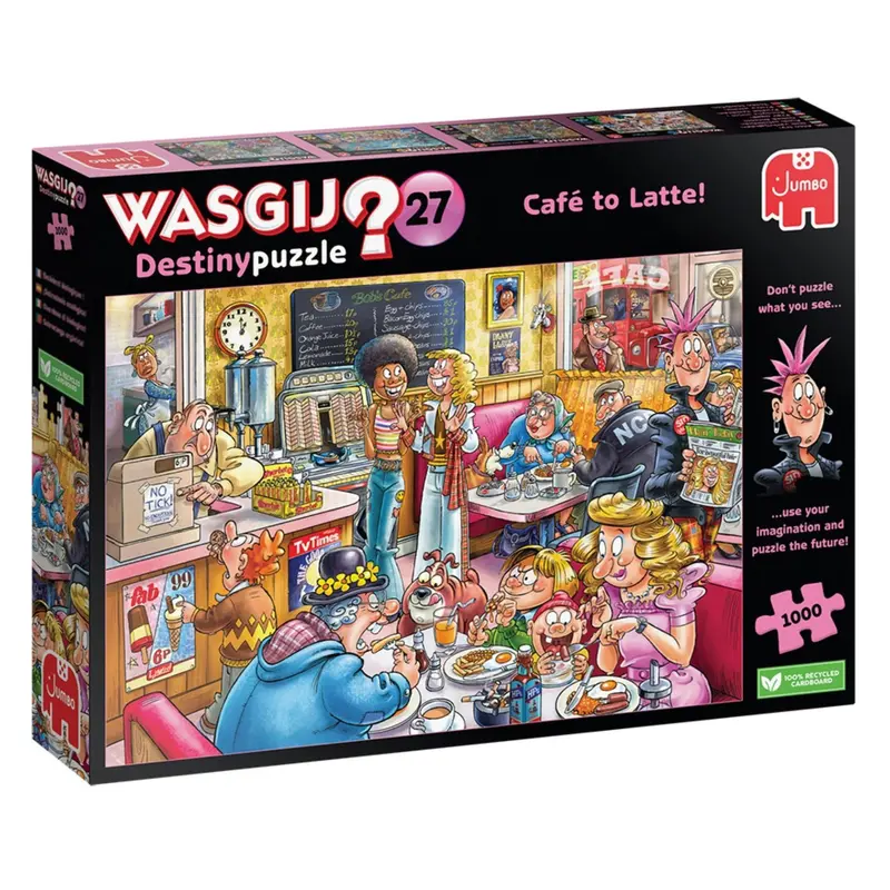 1000-Piece Wasgij Destiny #27: Café Latte Scene Jigsaw Puzzle 1
