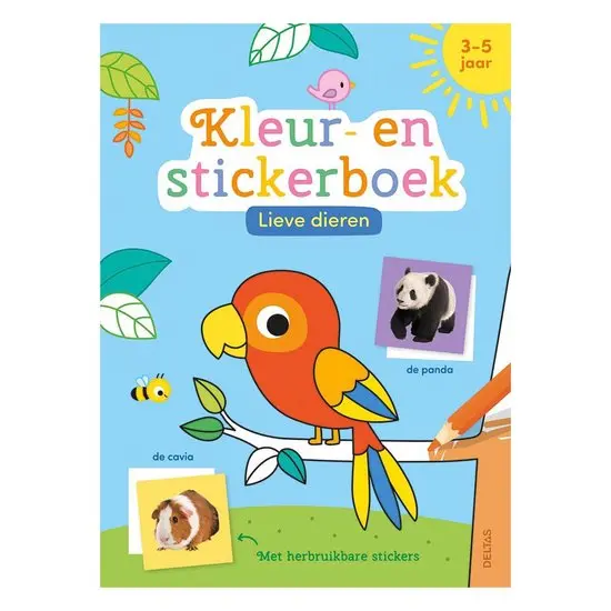 Adorable Animals Coloring And Sticker Book For Kids Ages 3–5 1
