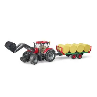 Bruder Case Ih Front-Loader And Bale Trailer Combo 1