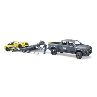 Bruder Dodge Ram Pickup With Roadster Trailer 1