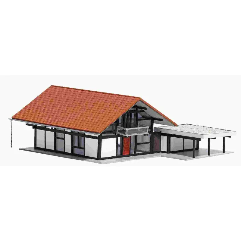 Busch 1446 Timber-Finish Residential House Model 1