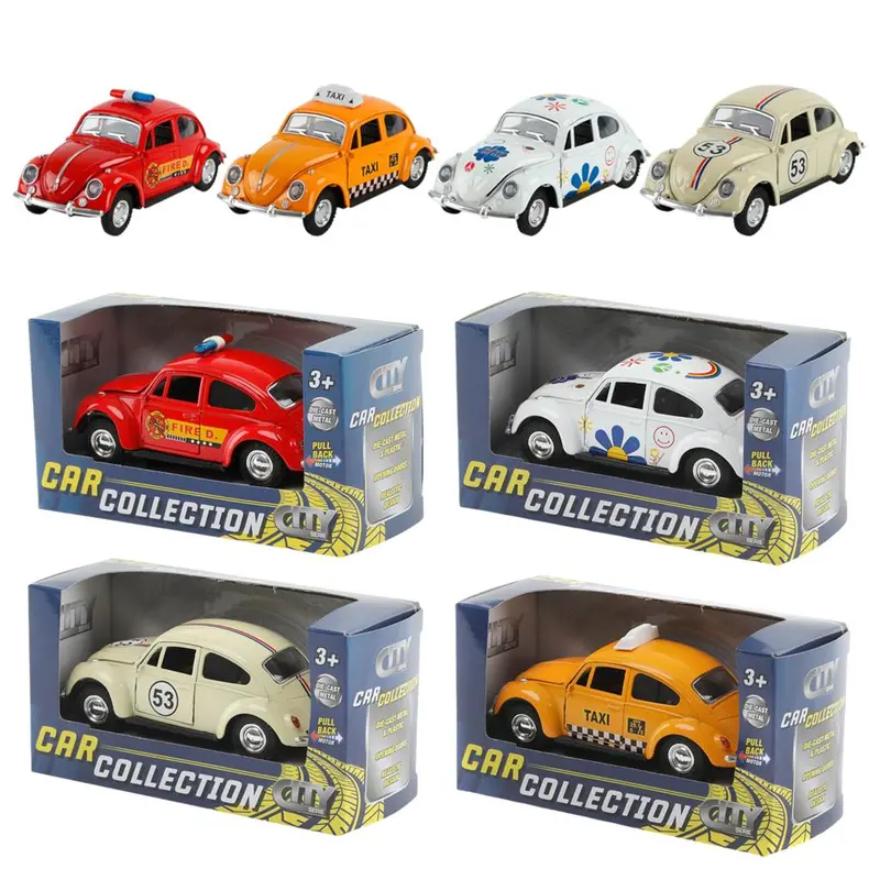 City Pull-Back Volkswagen Beetle – 1:34 Scale Retro Car Toy 1