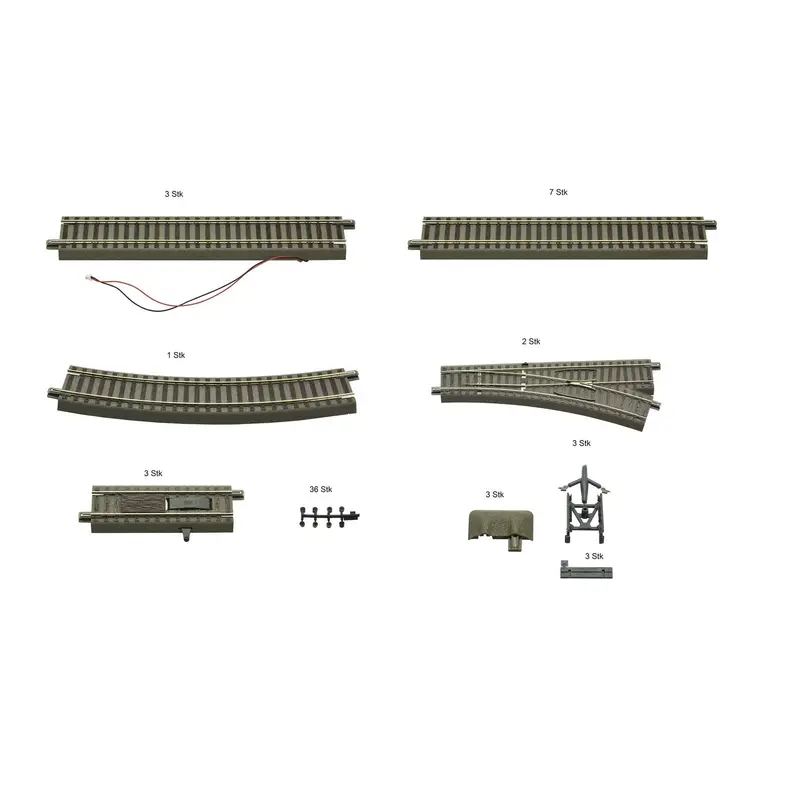 Electric Train Layout Set: Switch Track + Decoder Kit 1