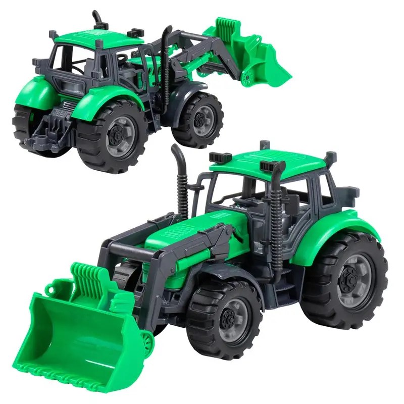 Farmer Tractor With Green Loader Attachment 1