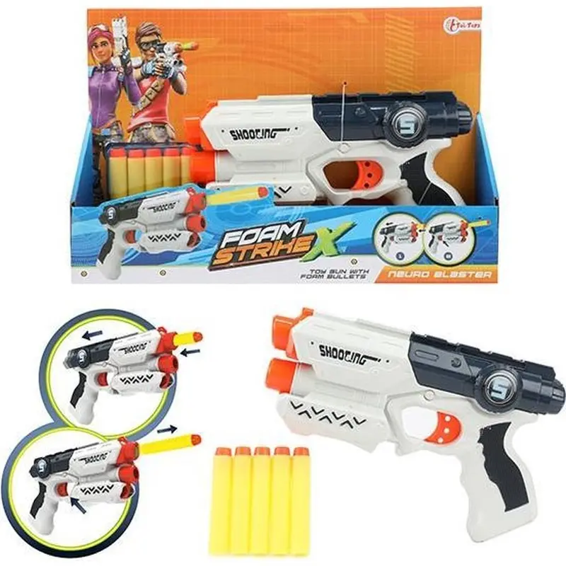 Foam Strikex White Medium Dart Blaster – Ergonomic Foam-Firing Pistol 1