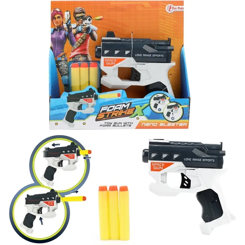Foam Strikex White Small Dart Blaster – Compact Foam-Firing Pistol 1