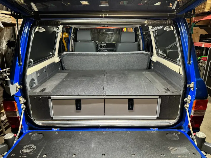 Land Cruiser 60 Series Side-By-Side Drawer Unit (1980–1989) With Custom Top Mount – 41.4" W × 40" D × 9.5" H 1