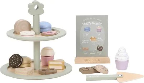 Little Dutch Bakery Shelf Display – Wooden Toy Etagere 1