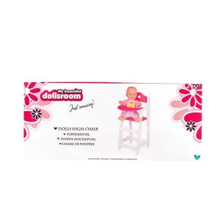 My Beautiful Dollsroom Wooden Pink-And-White Doll Chair 1