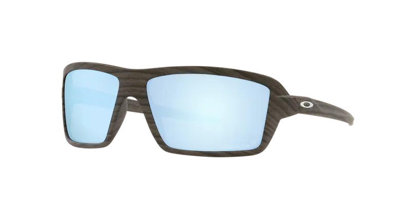 Oakley Cables Sunglasses – Woodgrain Frame With Prizm Deep Water Polarized Lenses 1