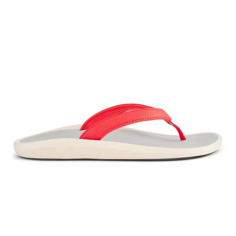 Olukai Pi'Oe Sandal – Vibrant Hot Coral Hue 1