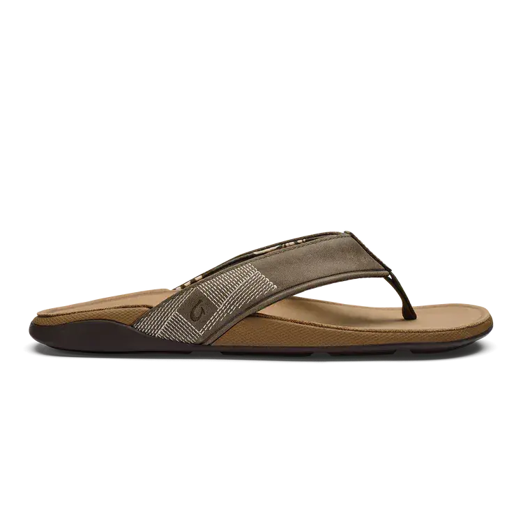 Olukai Tuahine Sandals For Women – Hunter Green & Golden Sand 1