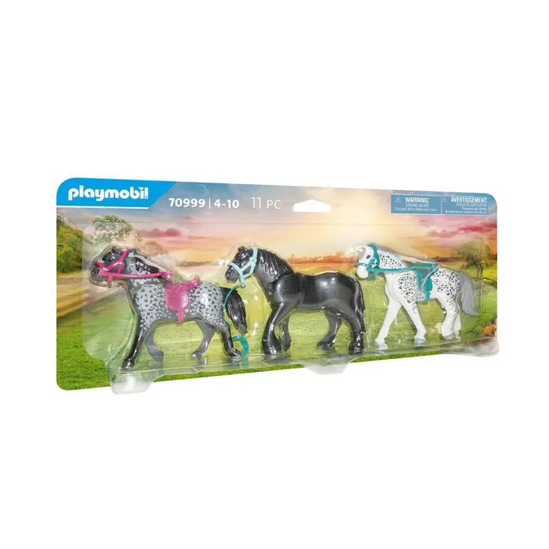 Playmobil 70999 Three Horse Set: Friesian, Knabstrupper & Andalusian 1
