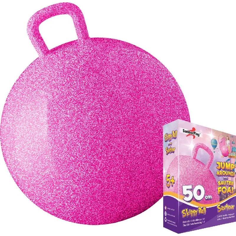 Skippyball Bouncing Ball – 50 Cm Pink Glitter Exercise Ball For Kids 1