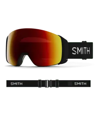 Smith 4D Mag Ski Goggles – Black Frame, Sun Red Mirror & Storm Yellow Flash Lens 1