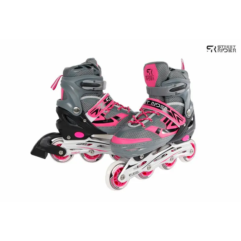 Street Rider Adjustable Inline Skates – Pink & Grey, Eu Sizes 29–32 1