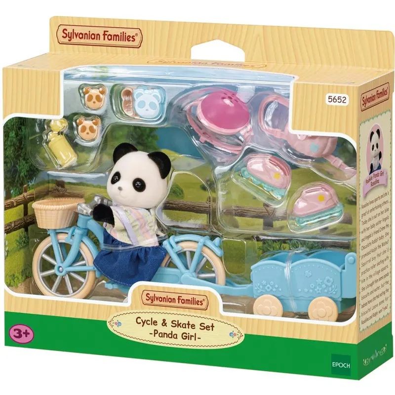 Sylvanian Families Panda Girl With Bicycle And Skateboard – Creative Outdoor Play Set (Model #5652) 1