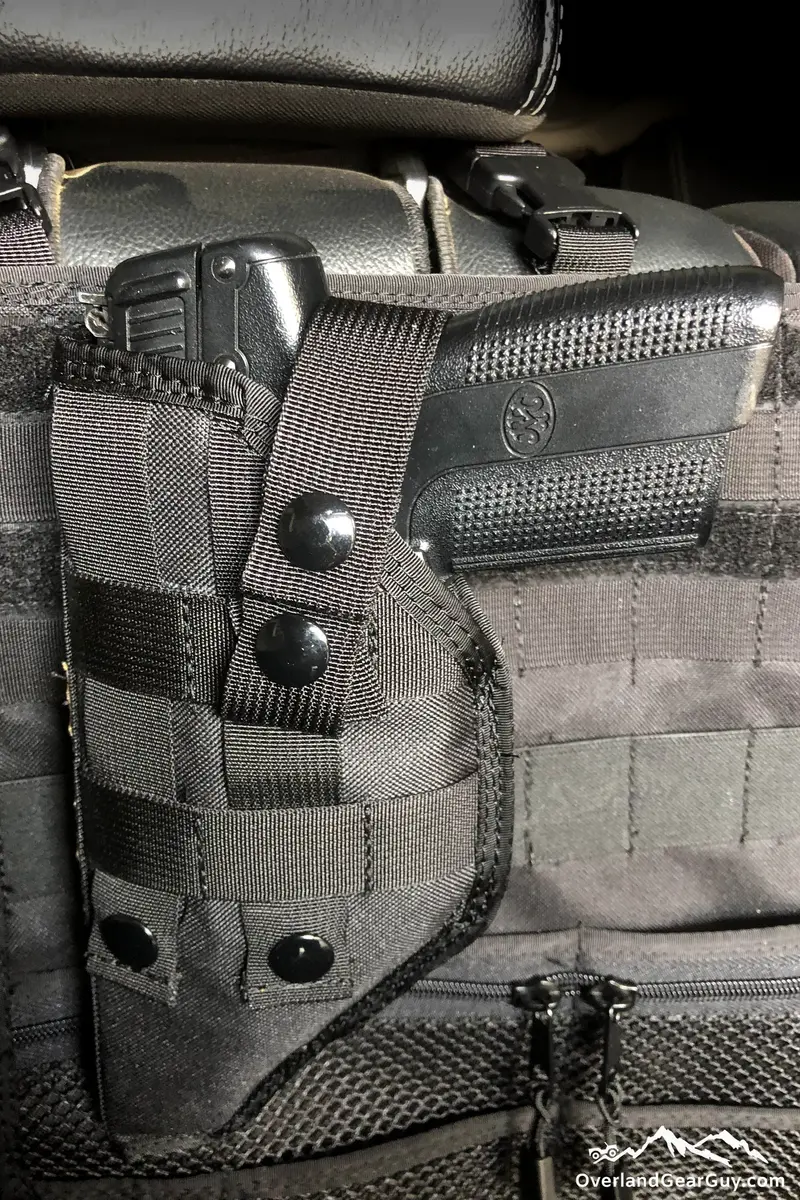 Tactical Molle Gun Holster With Retention Strap 1