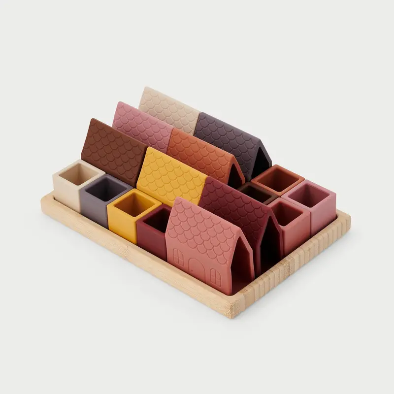 Tickit Silisoft Village Blocks – Earth Tones (Set Of 16) 1